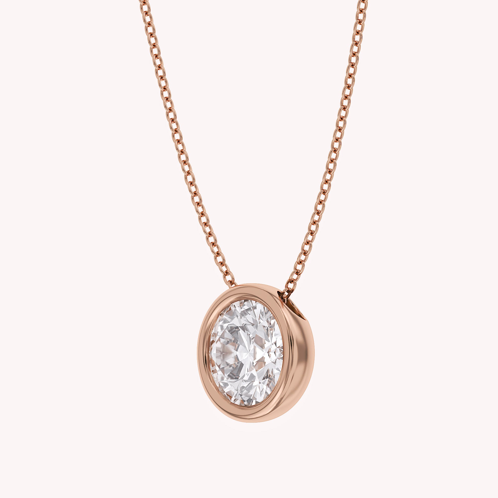 Round-Cut Solitaire Pendant Necklace | Lab-Grown Diamond