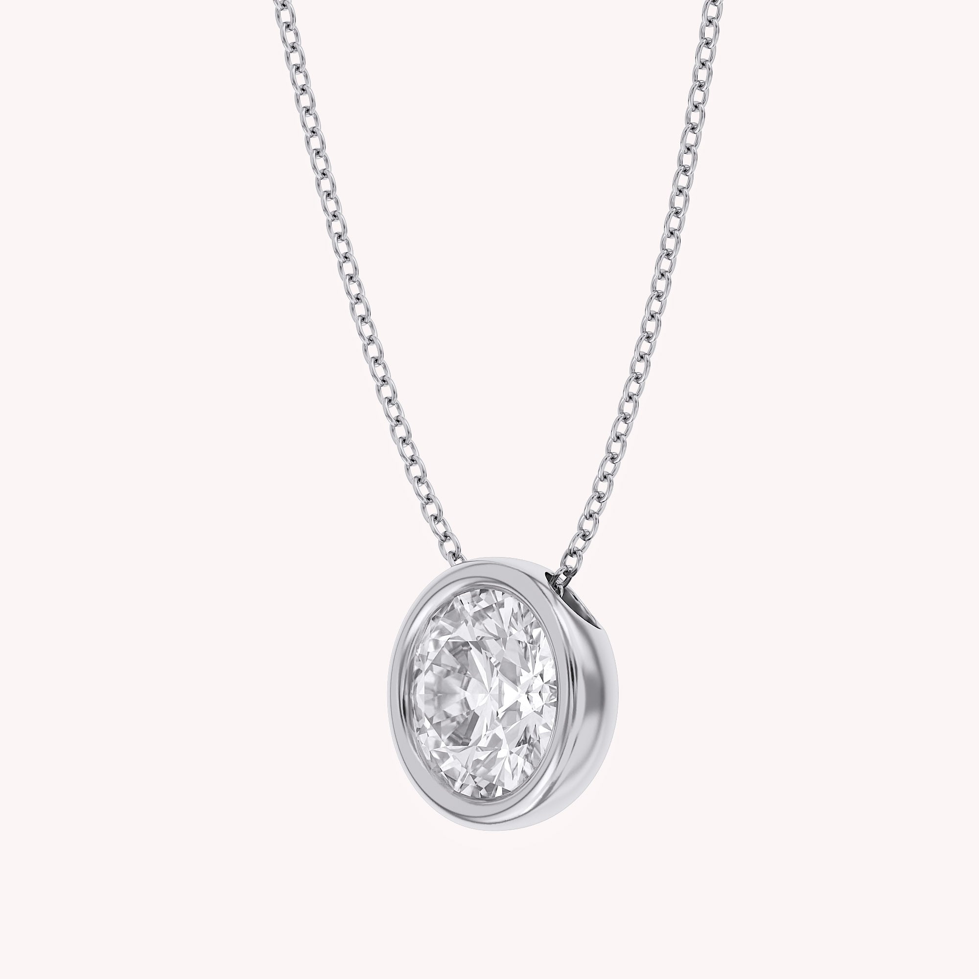 Round-Cut Solitaire Pendant Necklace | Lab-Grown Diamond