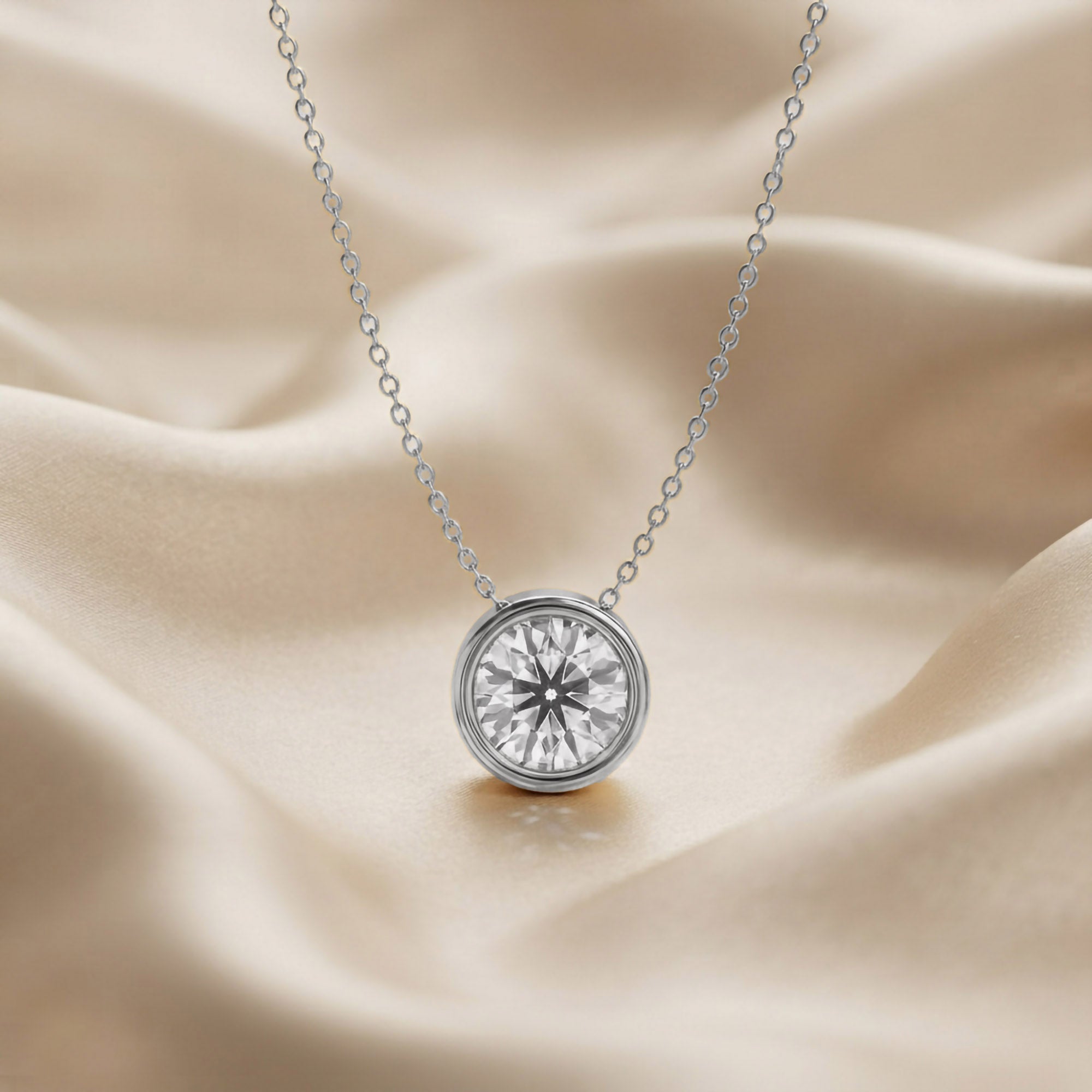 Round-Cut Solitaire Pendant Necklace | Lab-Grown Diamond