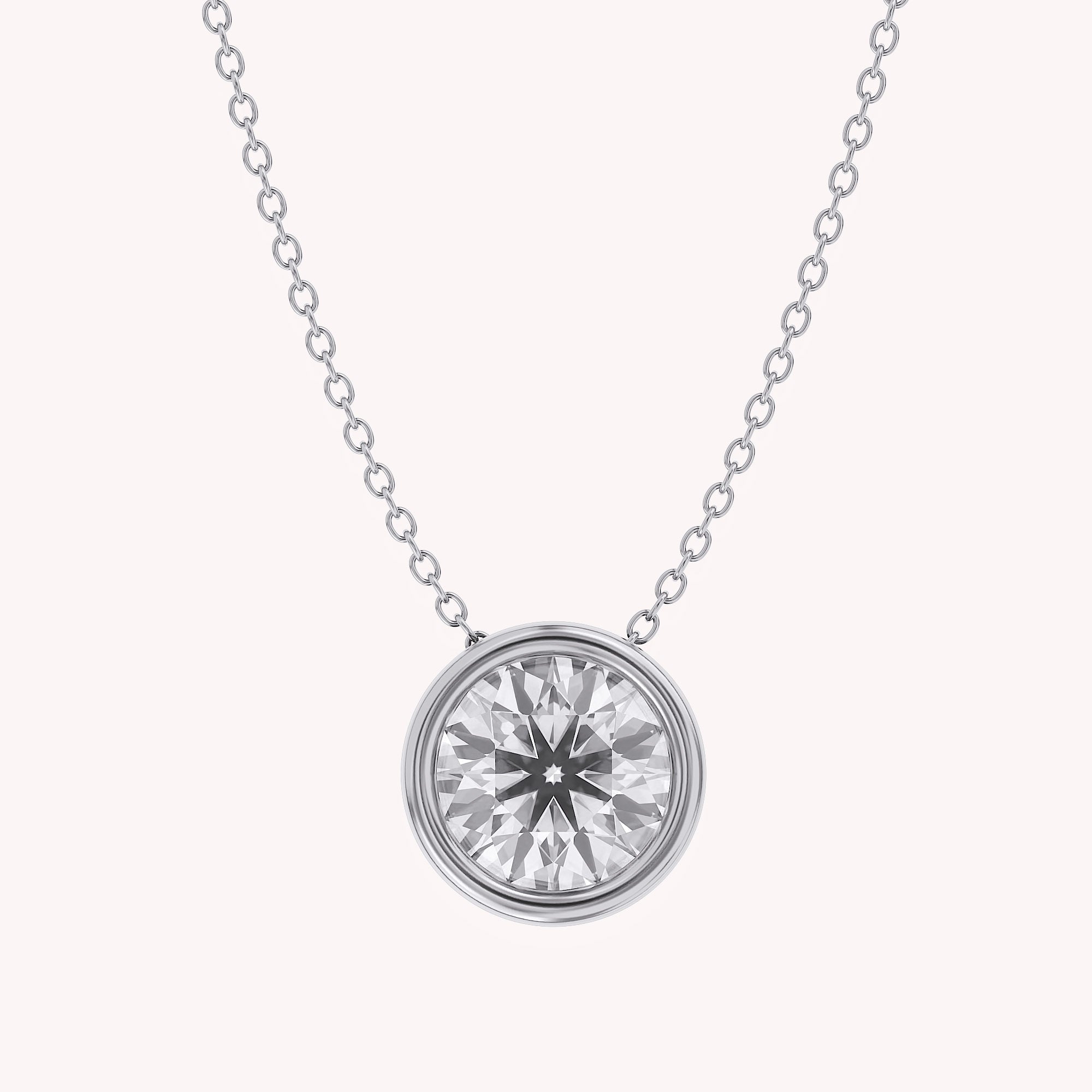 Round-Cut Solitaire Pendant Necklace | Lab-Grown Diamond