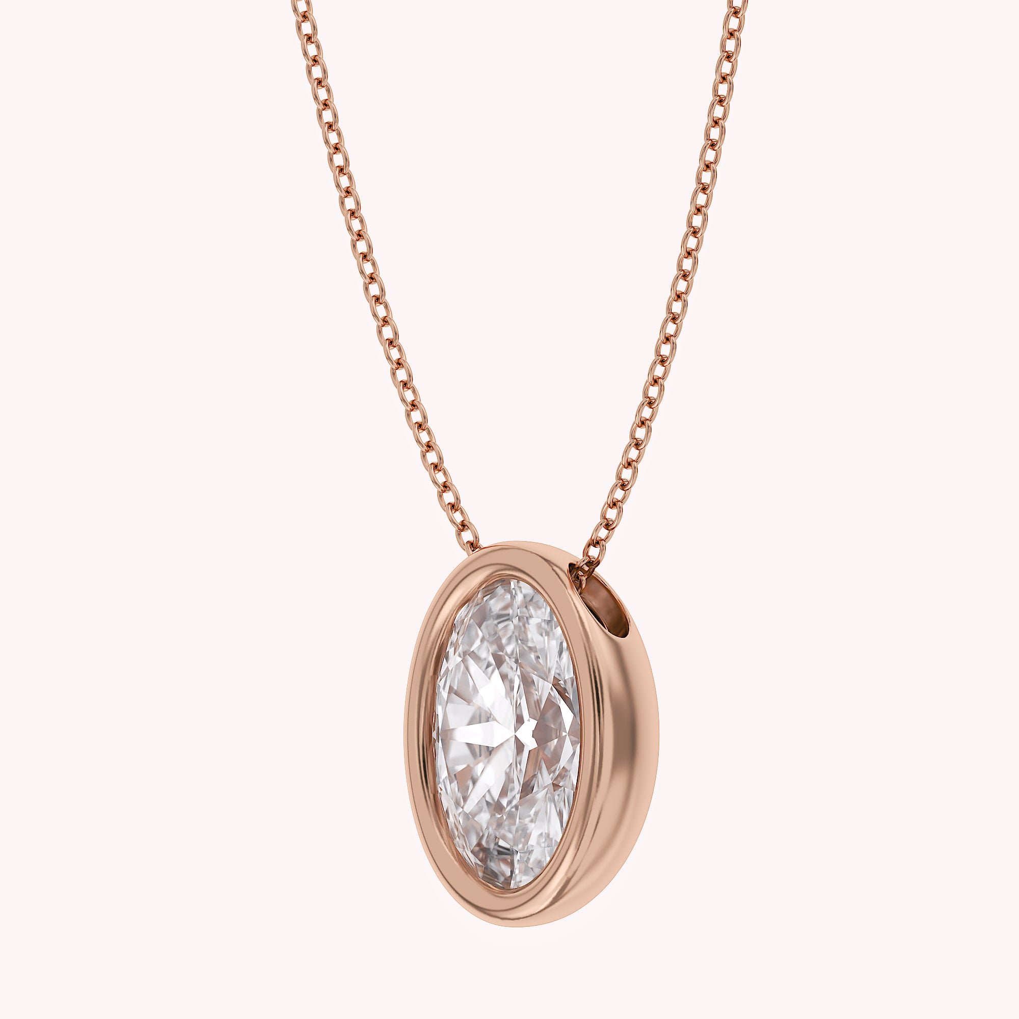 Oval-Cut Solitaire Pendant Necklace | Lab-Grown Diamond