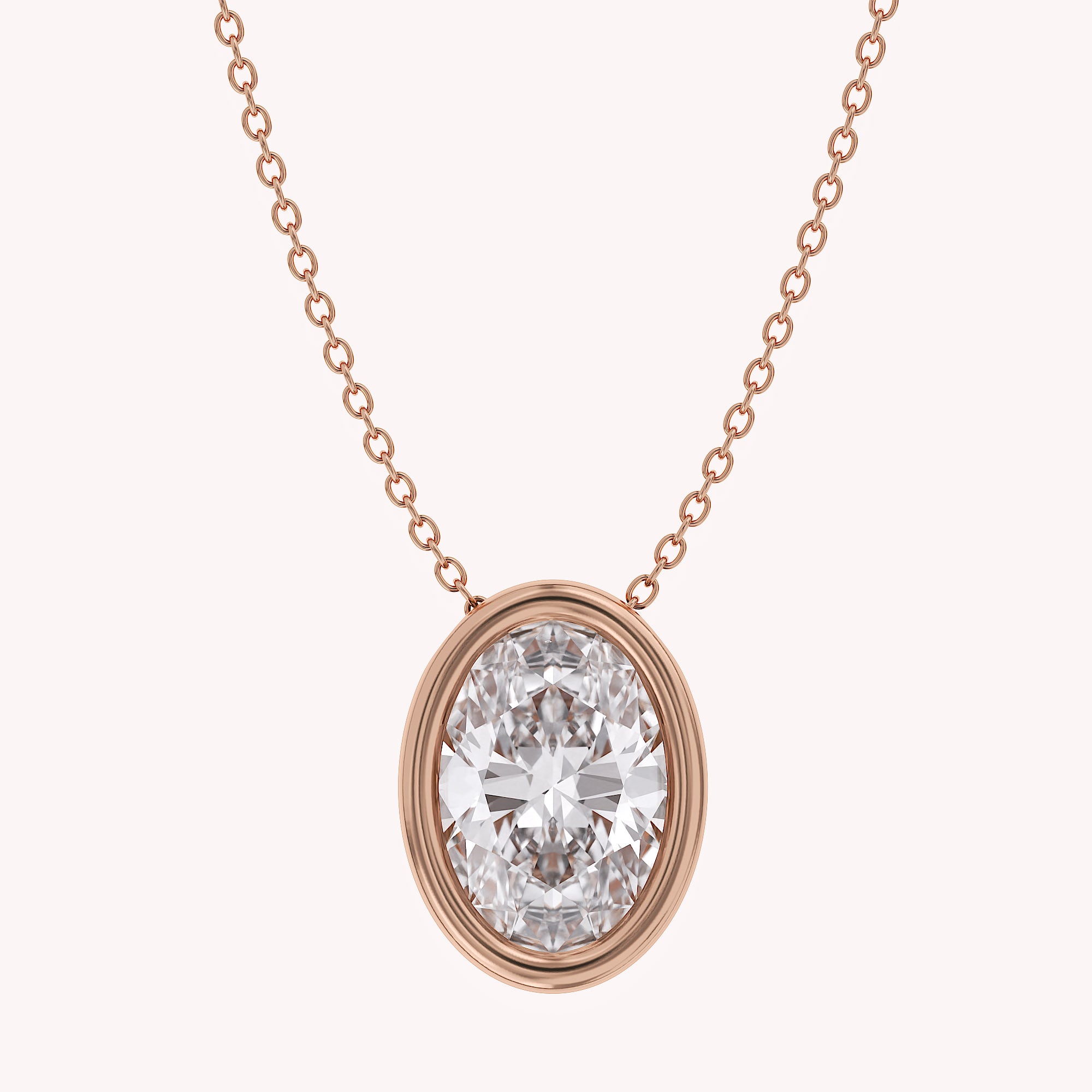 Oval-Cut Solitaire Pendant Necklace | Lab-Grown Diamond