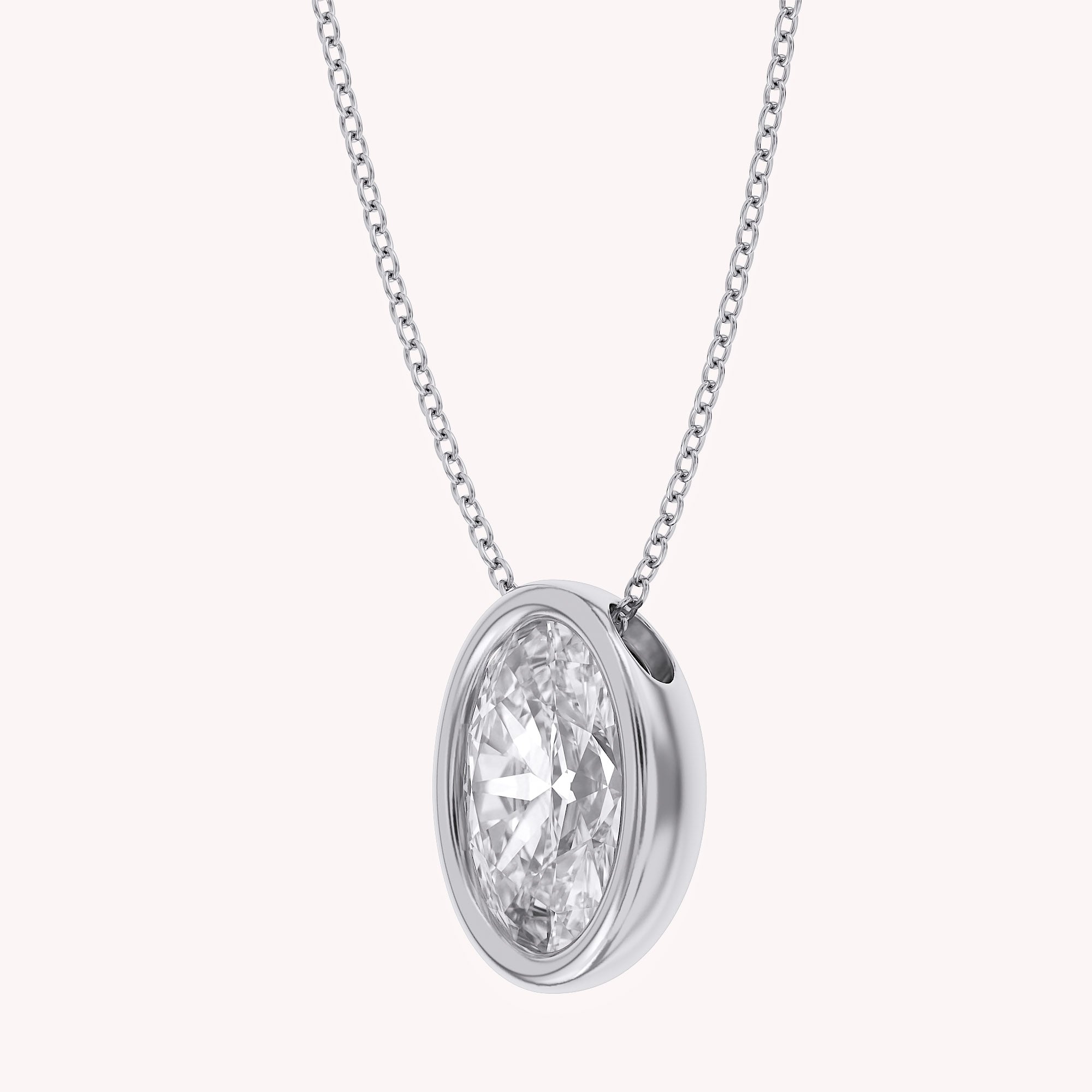 Oval-Cut Solitaire Pendant Necklace | Lab-Grown Diamond