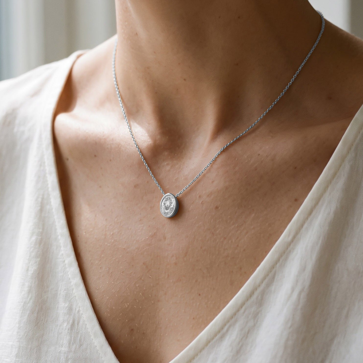 Oval-Cut Solitaire Pendant Necklace | Lab-Grown Diamond