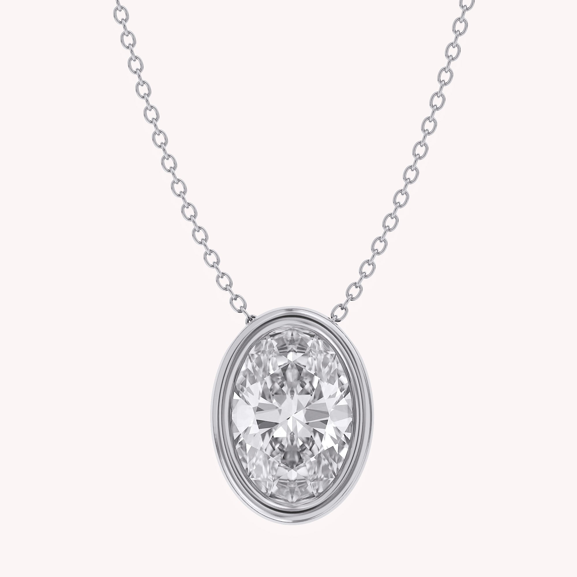 Oval-Cut Solitaire Pendant Necklace | Lab-Grown Diamond