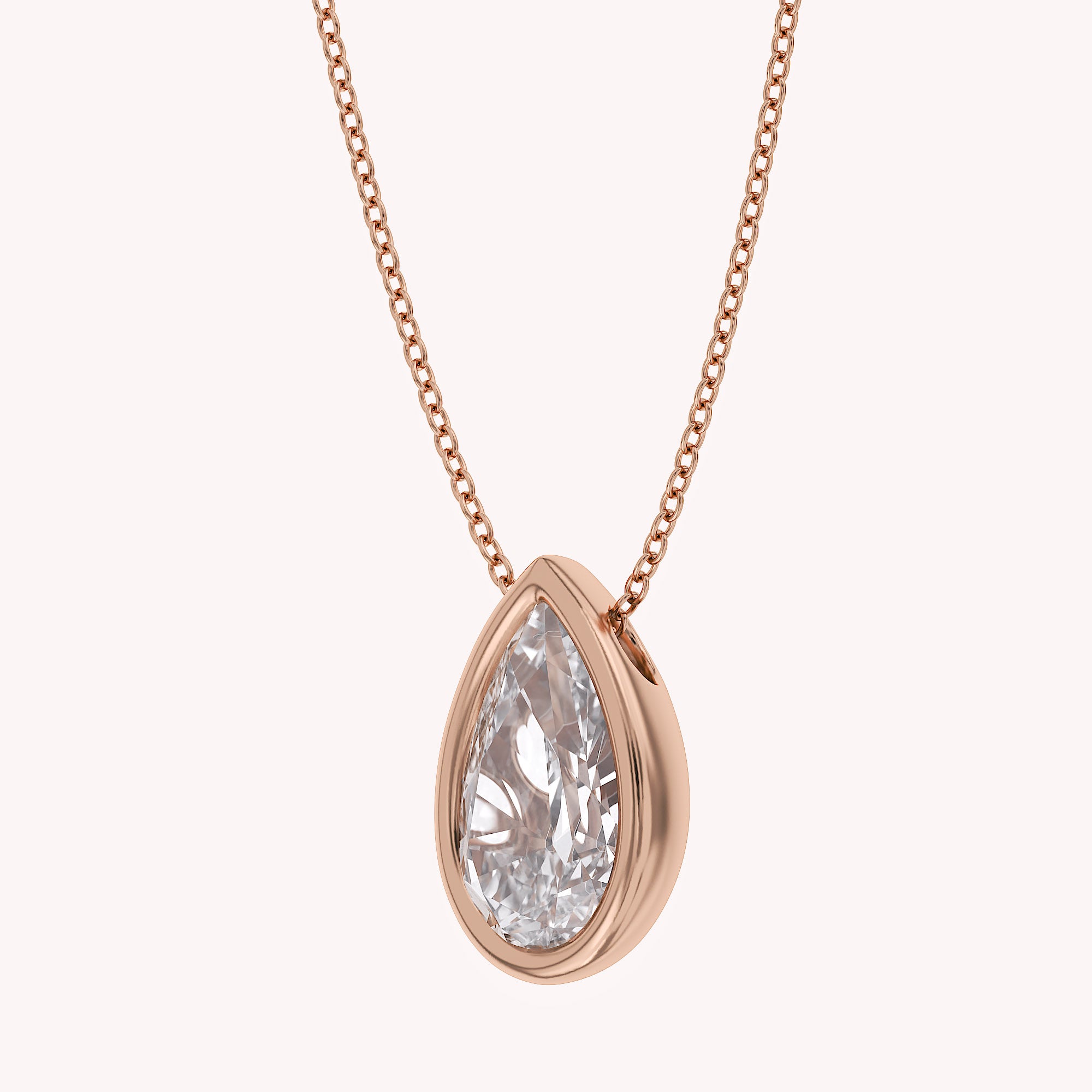 Pear-Cut Solitaire Pendant Necklace | Lab-Grown Diamond