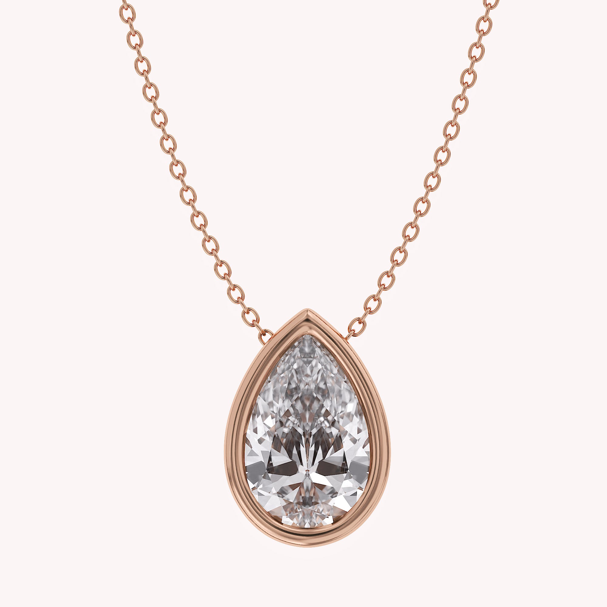 Pear-Cut Solitaire Pendant Necklace | Lab-Grown Diamond