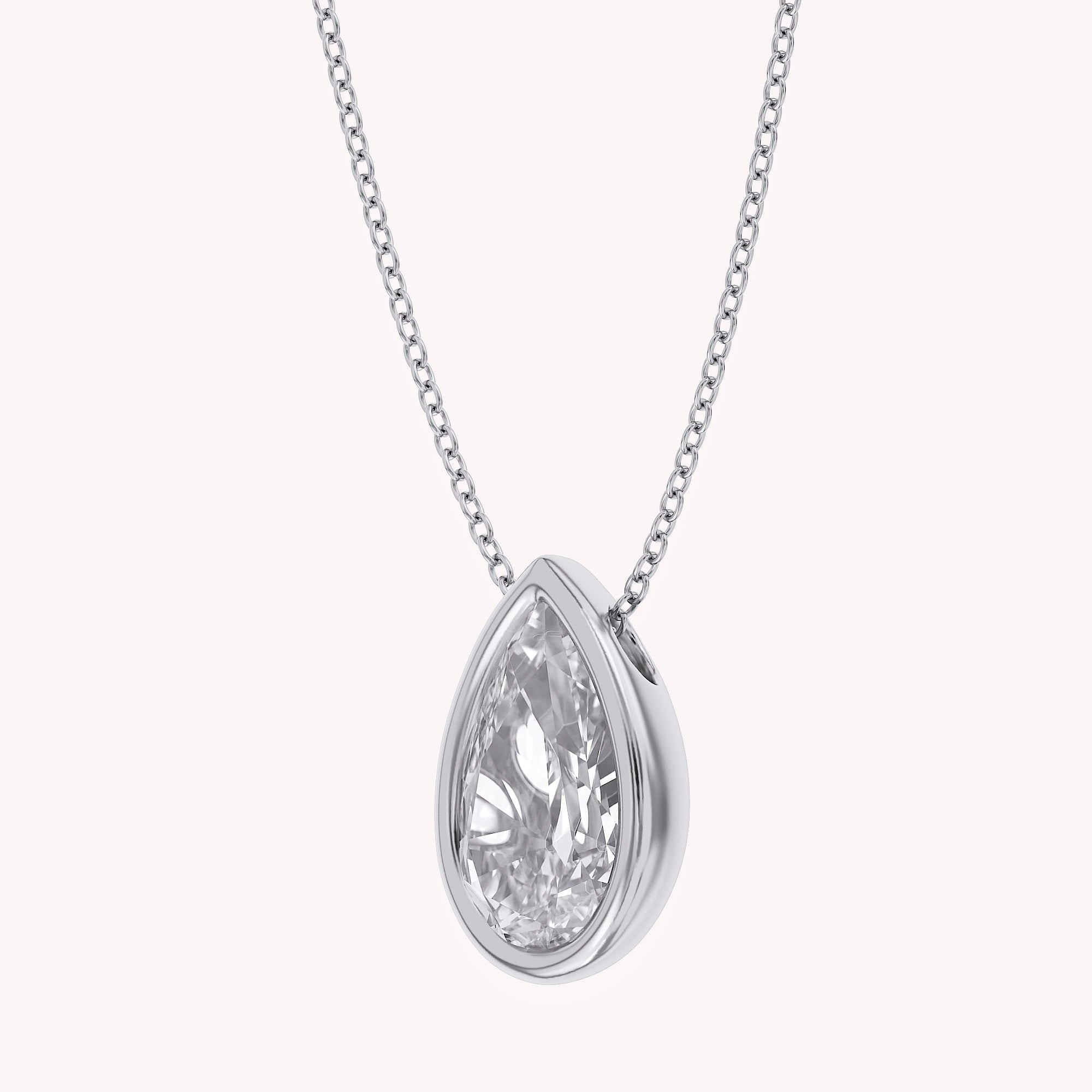 Pear-Cut Solitaire Pendant Necklace | Lab-Grown Diamond