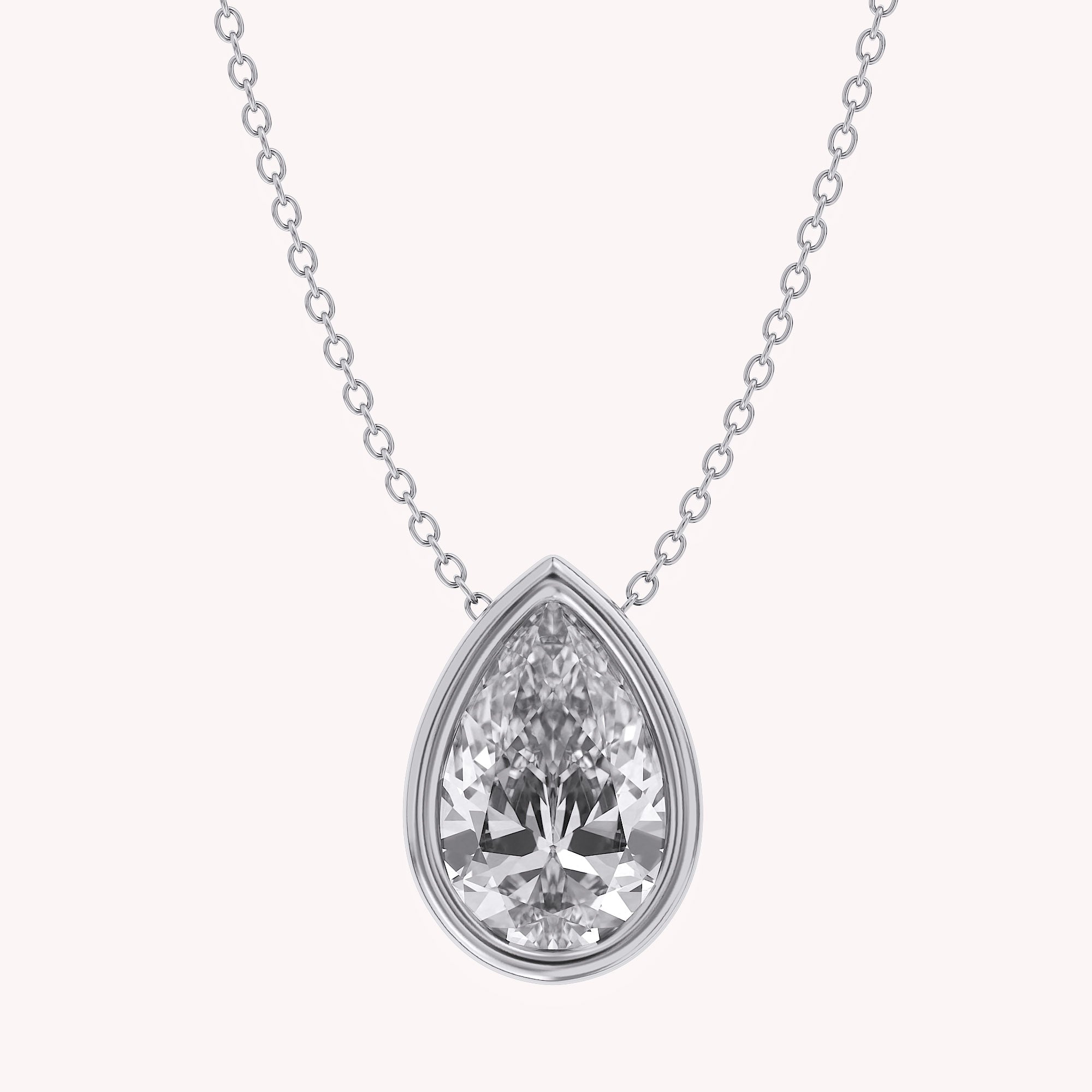Pear-Cut Solitaire Pendant Necklace | Lab-Grown Diamond