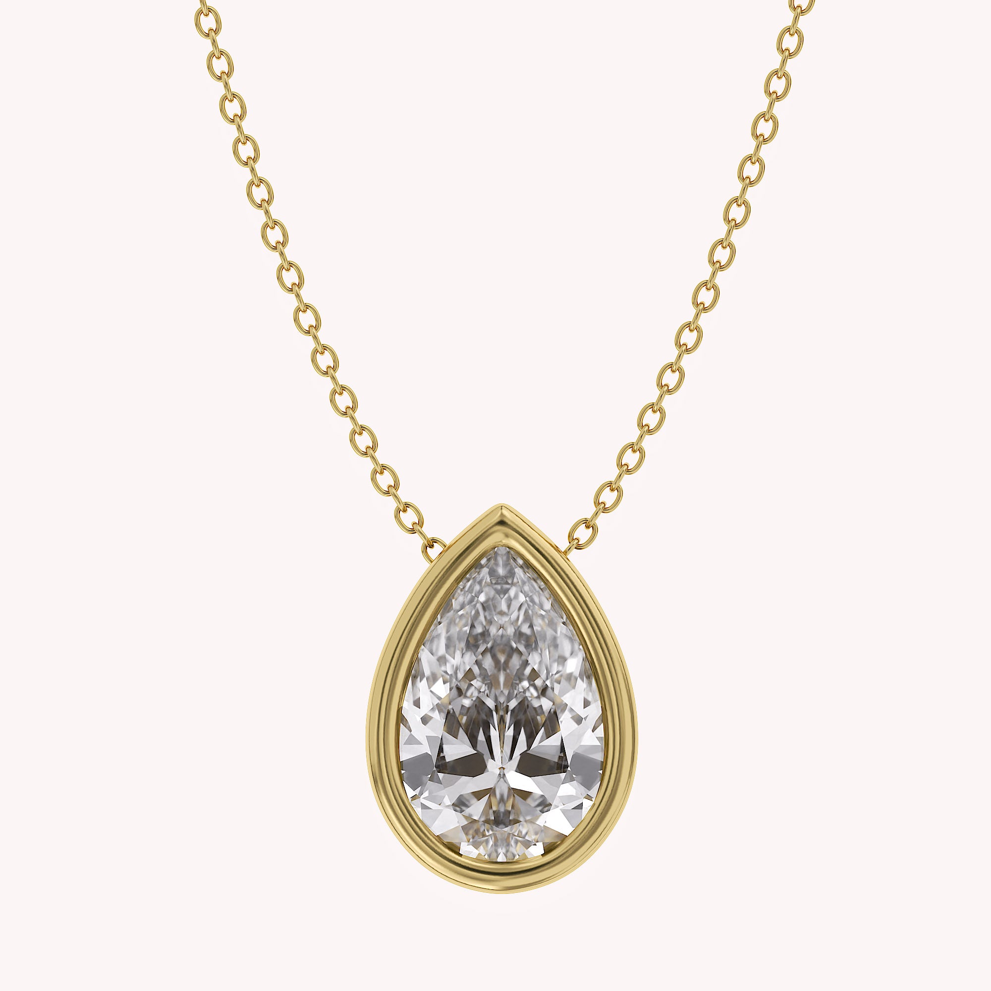 Pear-Cut Solitaire Pendant Necklace | Lab-Grown Diamond