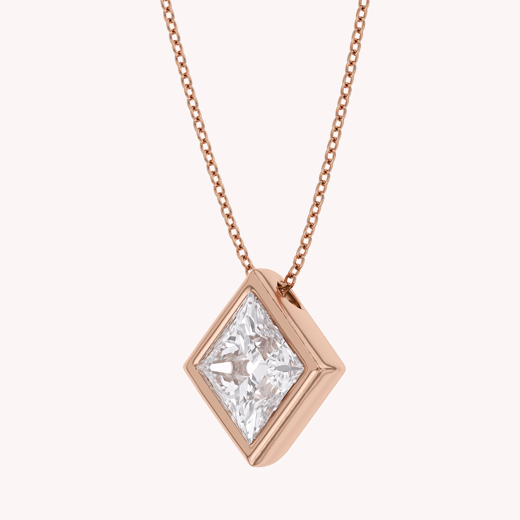 Princess-Cut Solitaire Pendant Necklace | Lab-Grown Diamond