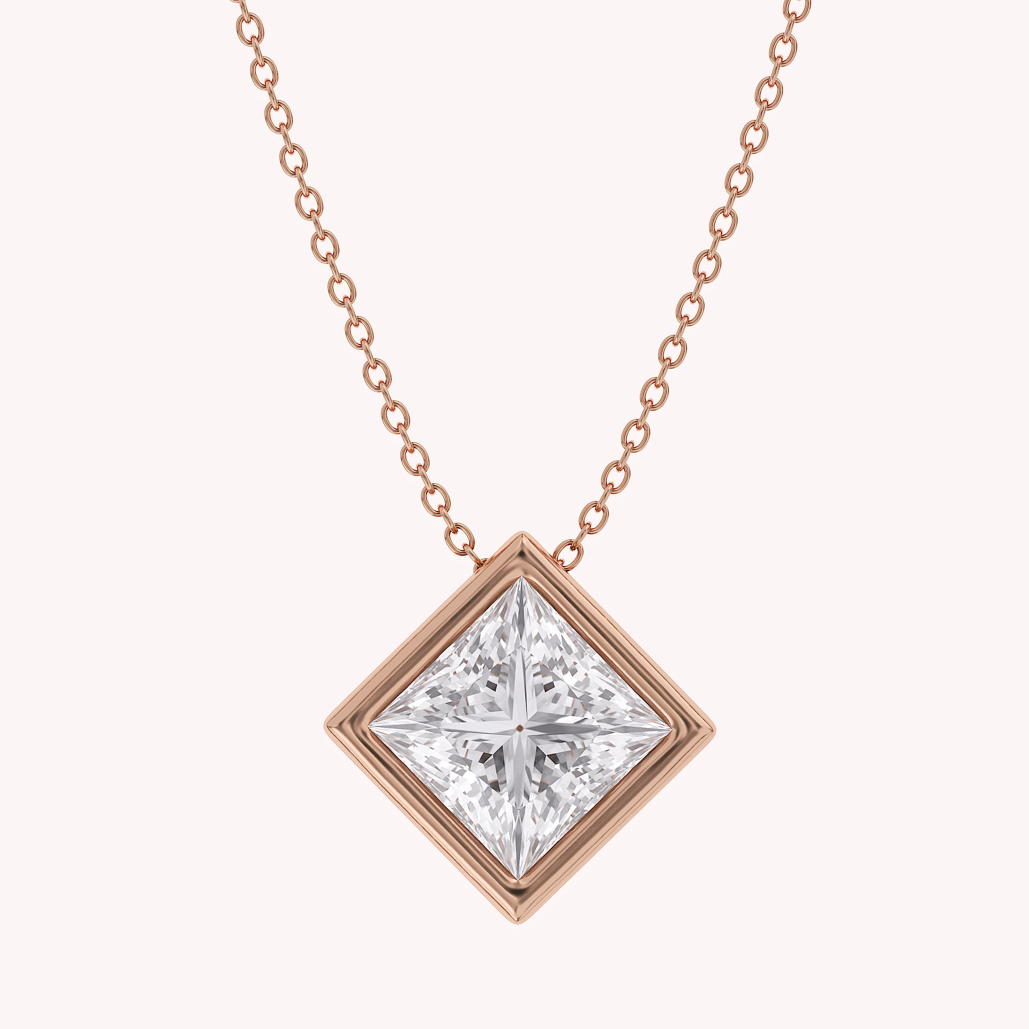 Princess-Cut Solitaire Pendant Necklace | Lab-Grown Diamond