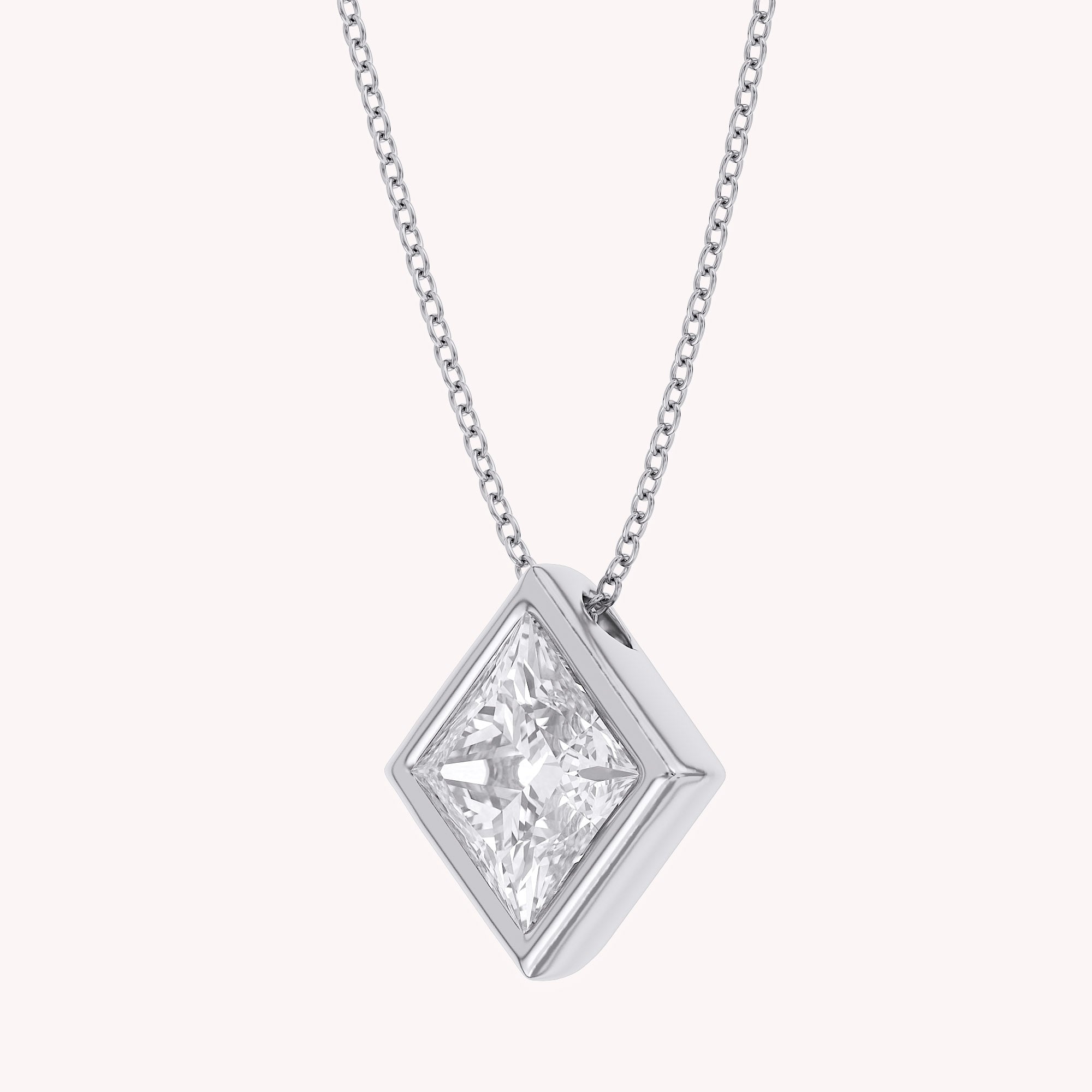 Princess-Cut Solitaire Pendant Necklace | Lab-Grown Diamond