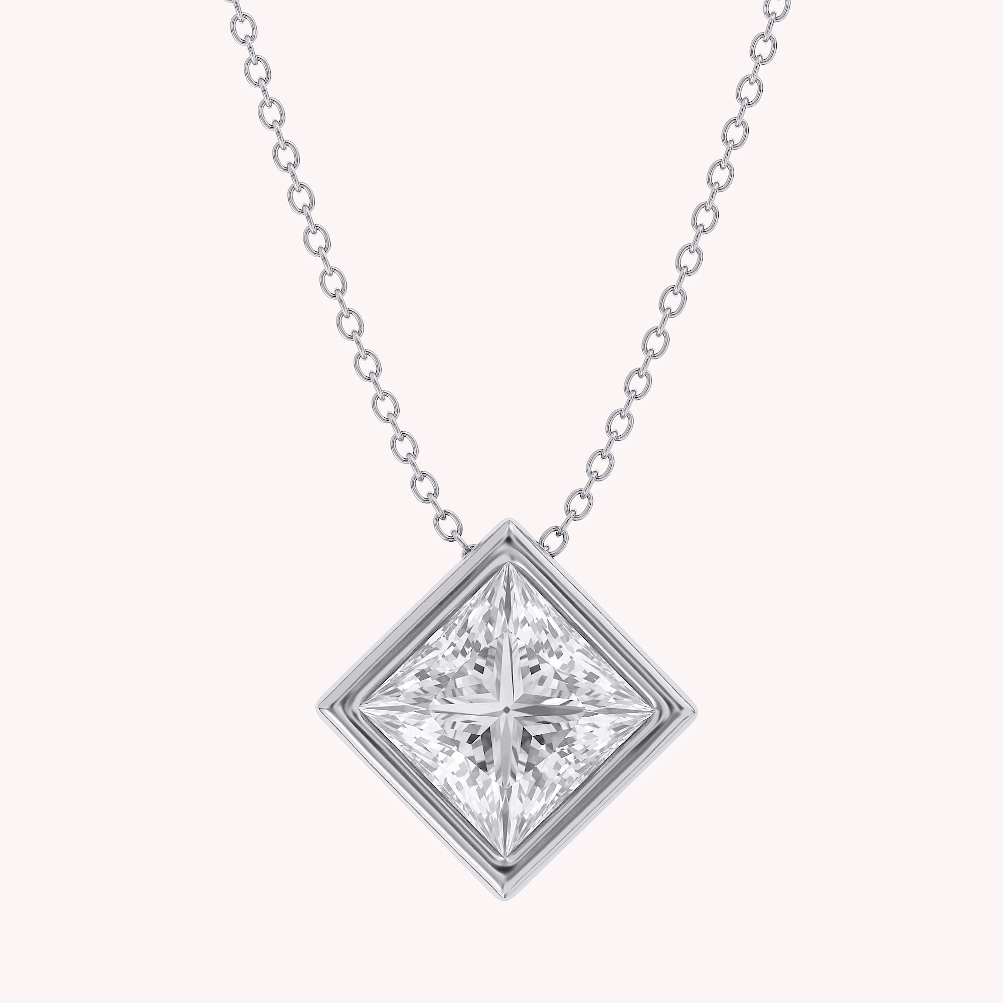 Princess-Cut Solitaire Pendant Necklace | Lab-Grown Diamond