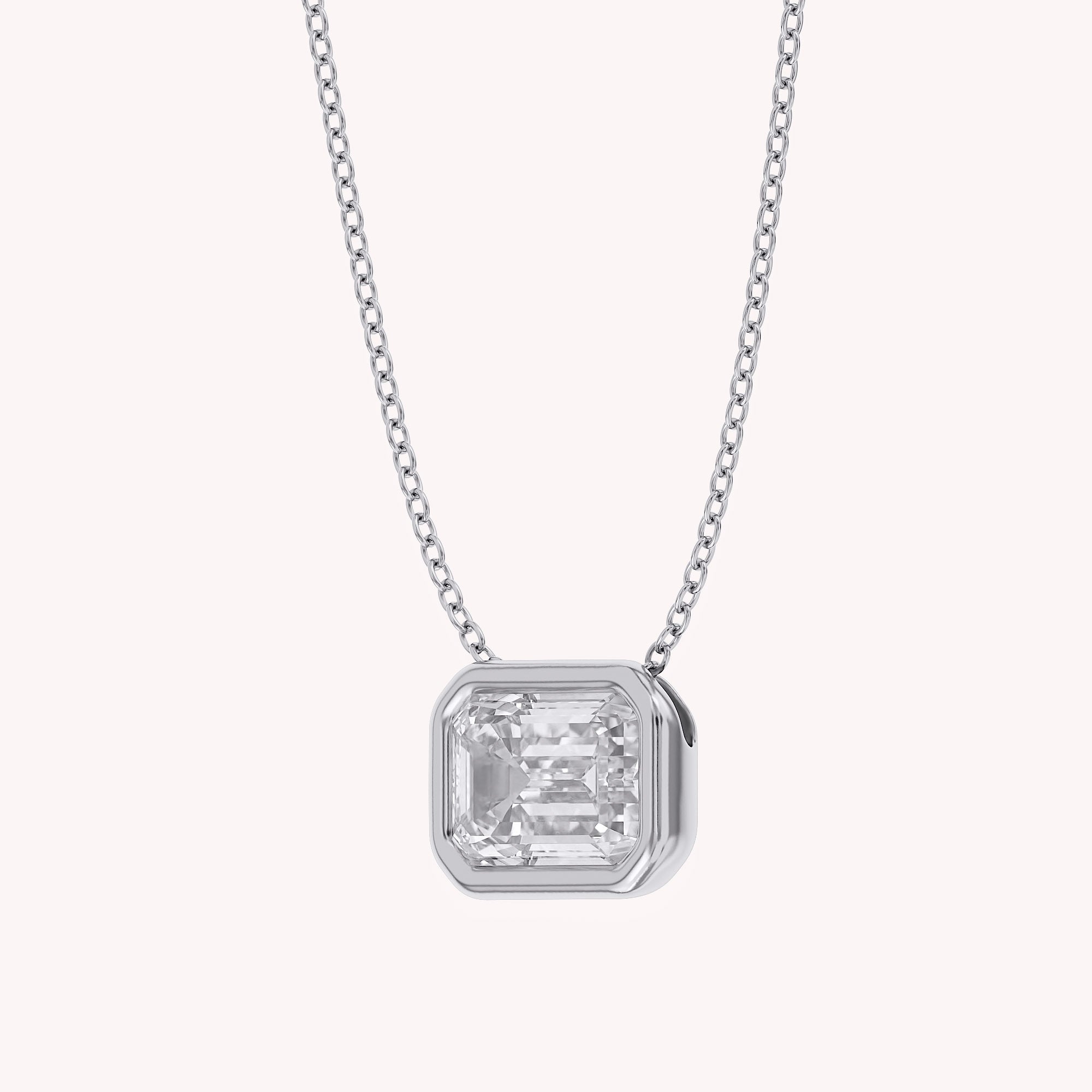 Emerald-Cut Solitaire Pendant Necklace | Lab-Grown Diamond