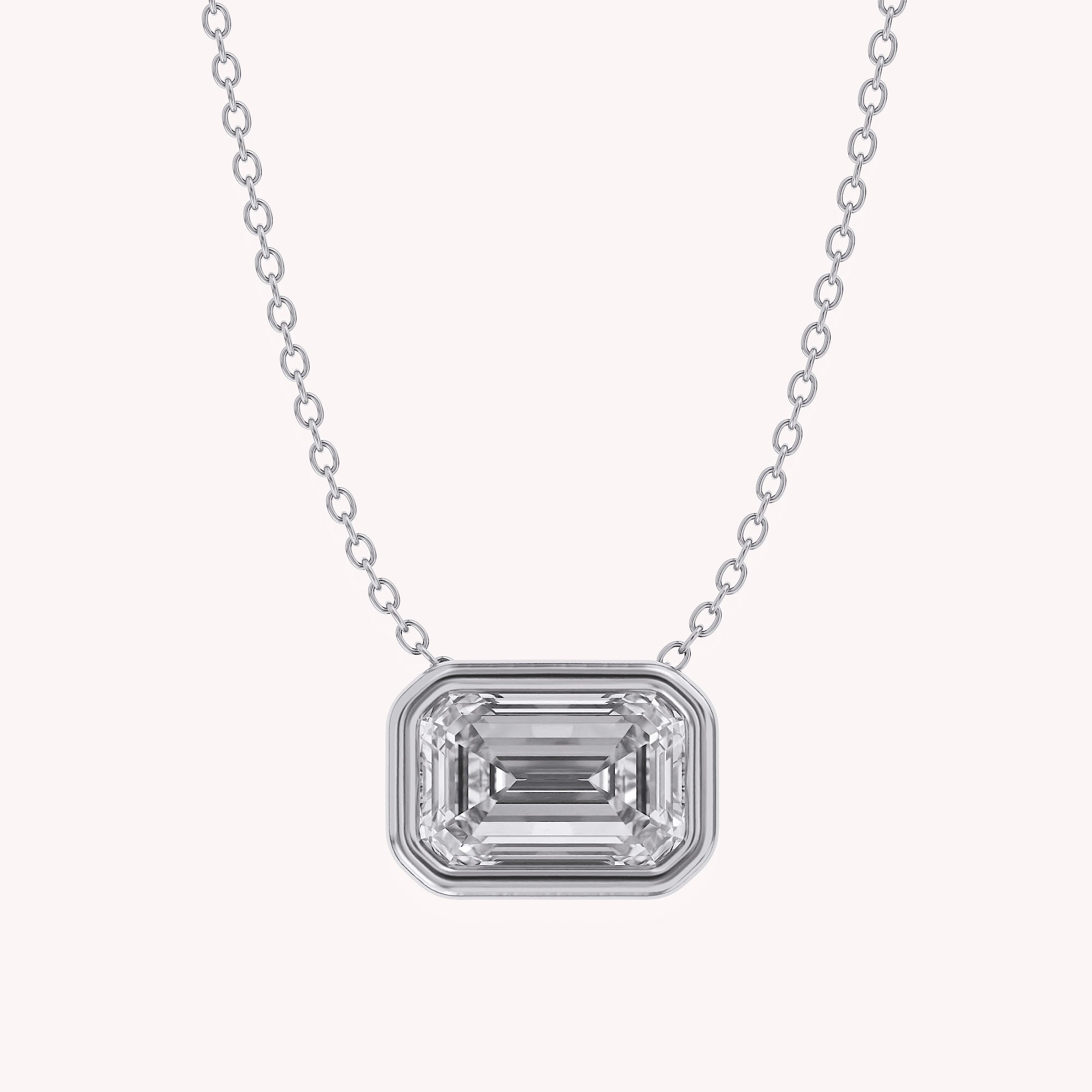 Emerald-Cut Solitaire Pendant Necklace | Lab-Grown Diamond