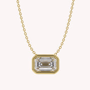 Emerald-Cut Solitaire Pendant Necklace | Lab-Grown Diamond