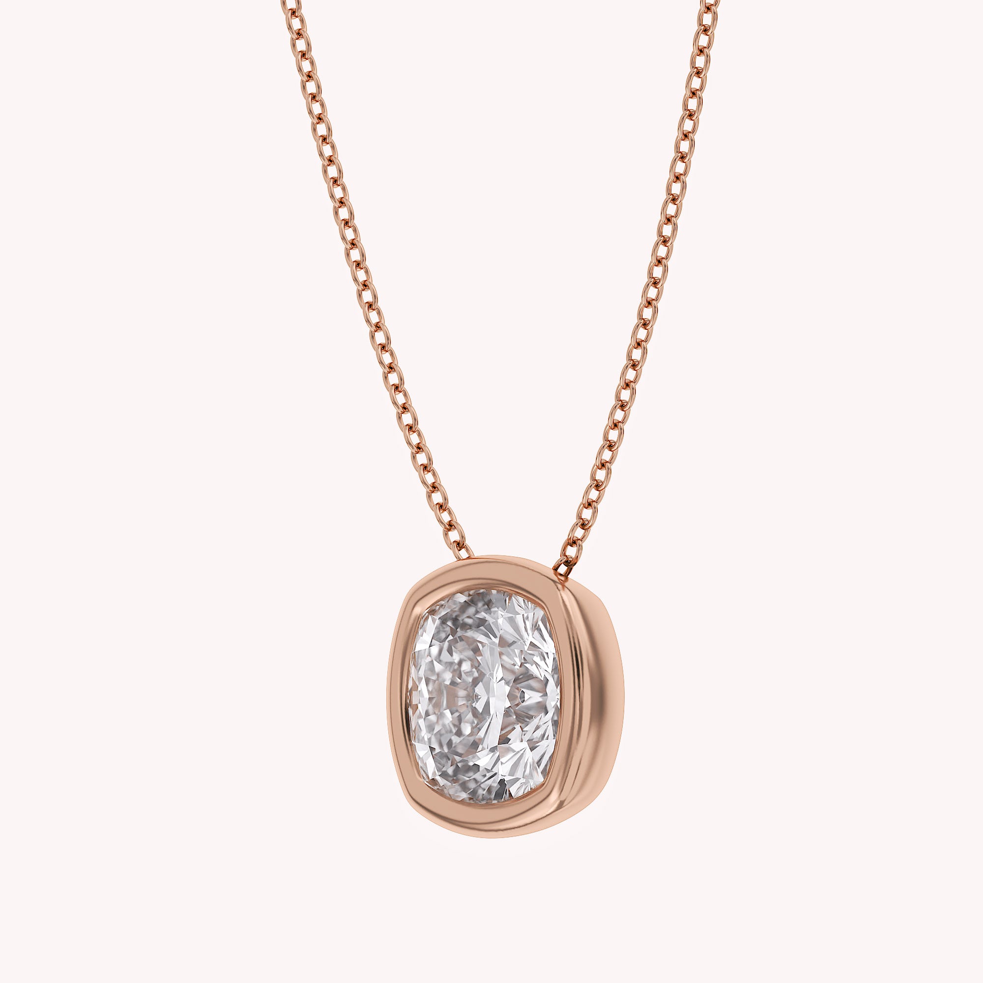 Cushion-Cut Solitaire Pendant Necklace | Lab-Grown Diamond