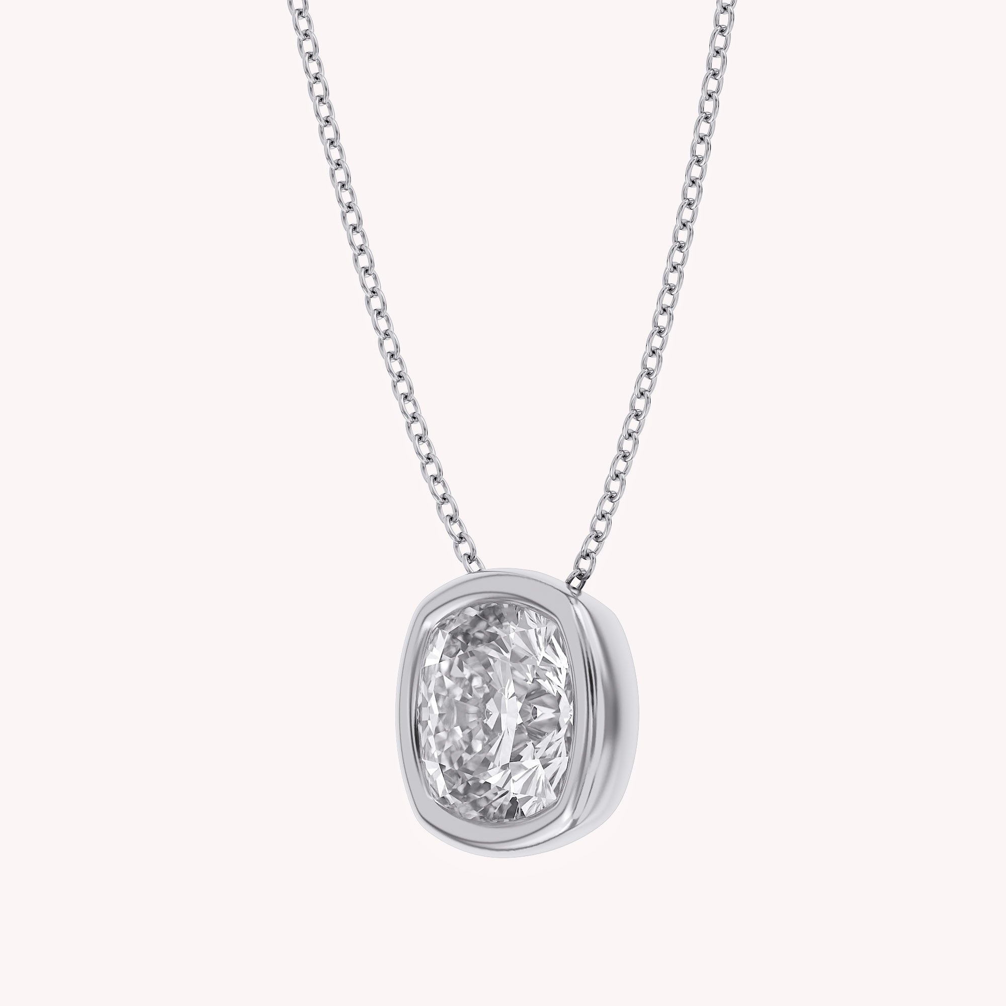 Cushion-Cut Solitaire Pendant Necklace | Lab-Grown Diamond