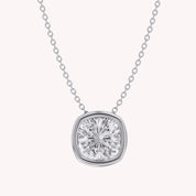 Cushion-Cut Solitaire Pendant Necklace | Lab-Grown Diamond