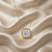 Cushion-Cut Solitaire Pendant Necklace | Lab-Grown Diamond