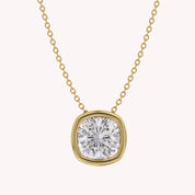 Cushion-Cut Solitaire Pendant Necklace | Lab-Grown Diamond