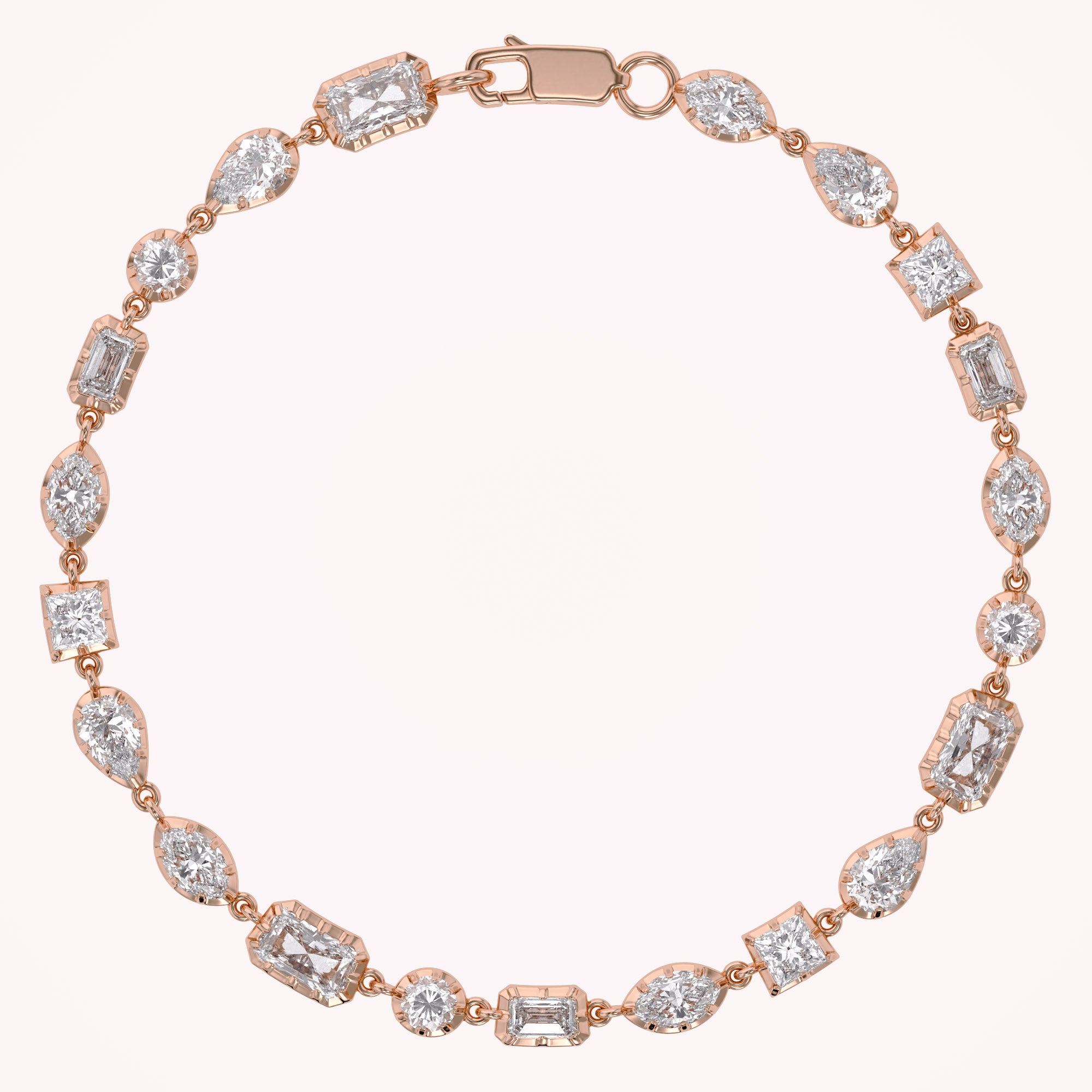 4.40 CTTW Lab Grown Diamond Mixed Cut Alternating Tennis Bracelet 7 Inch
