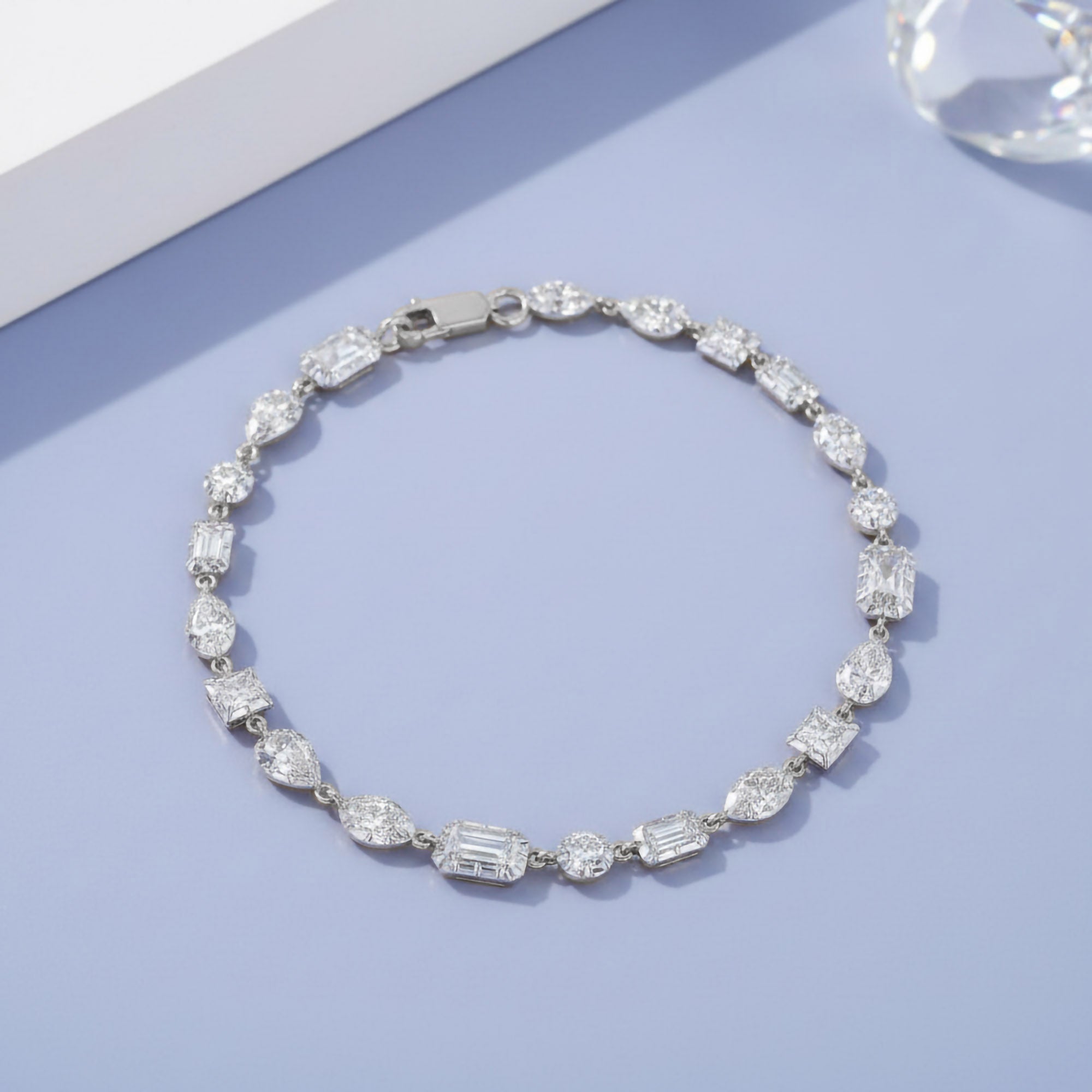 4.40 CTTW Lab Grown Diamond Mixed Cut Alternating Tennis Bracelet 7 Inch
