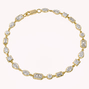 4.40 CTTW Lab Grown Diamond Mixed Cut Alternating Tennis Bracelet 7 Inch