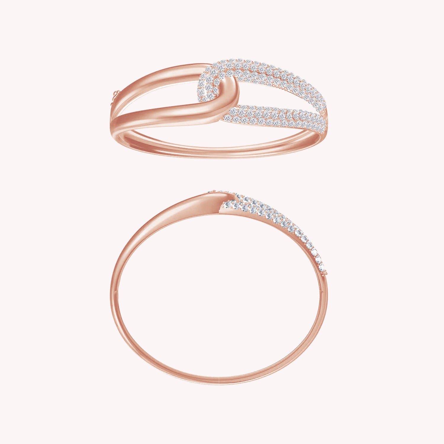 Lab Created Moissanite Twist Intertwin Bangle Bracelet