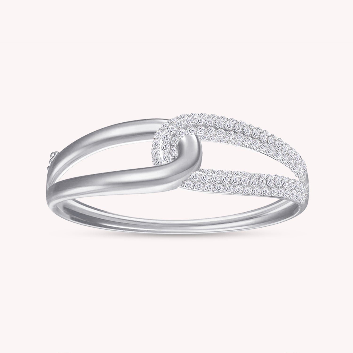Lab Created Moissanite Twist Intertwin Bangle Bracelet