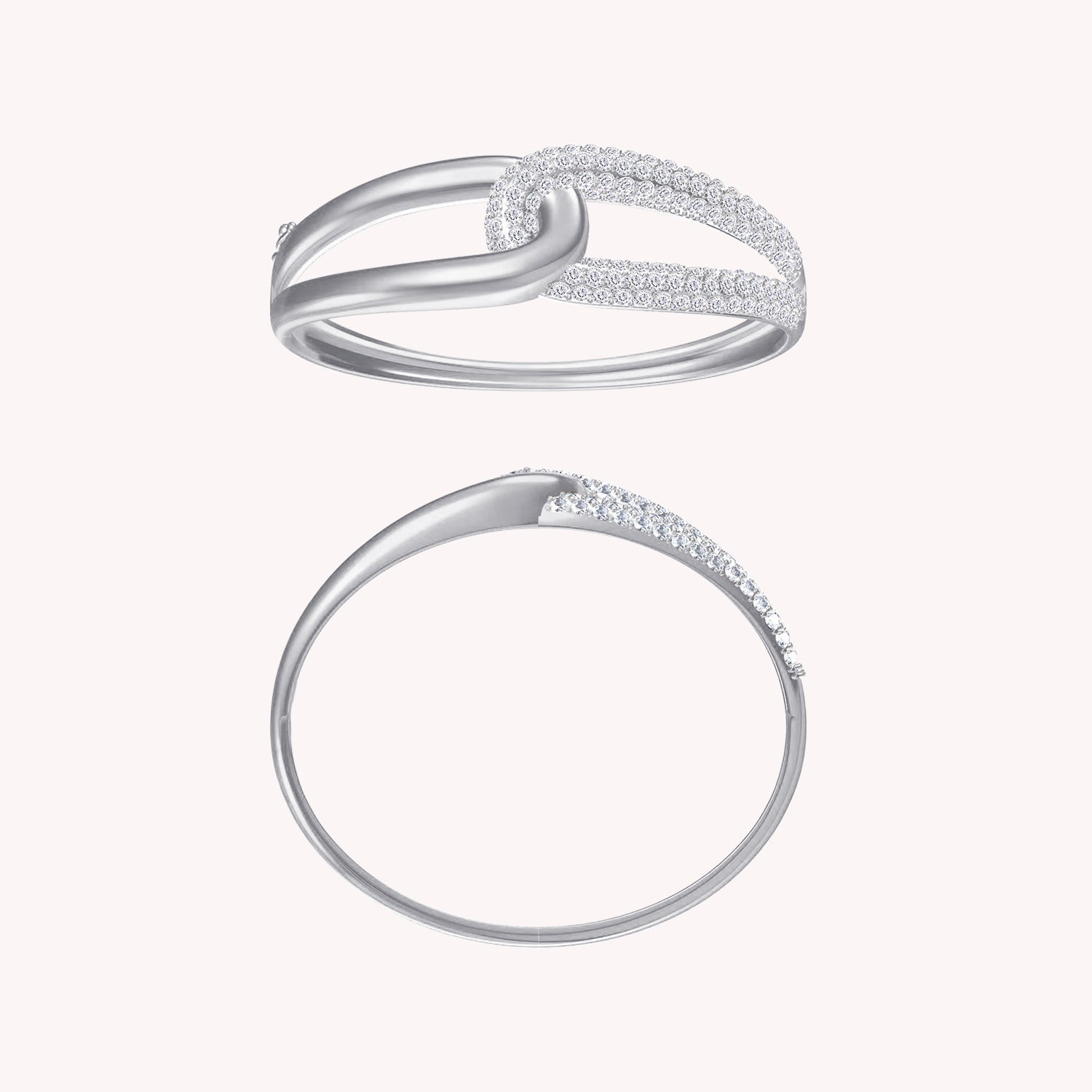 Lab Created Moissanite Twist Intertwin Bangle Bracelet
