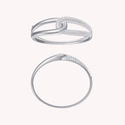 Lab Created Moissanite Twist Intertwin Bangle Bracelet