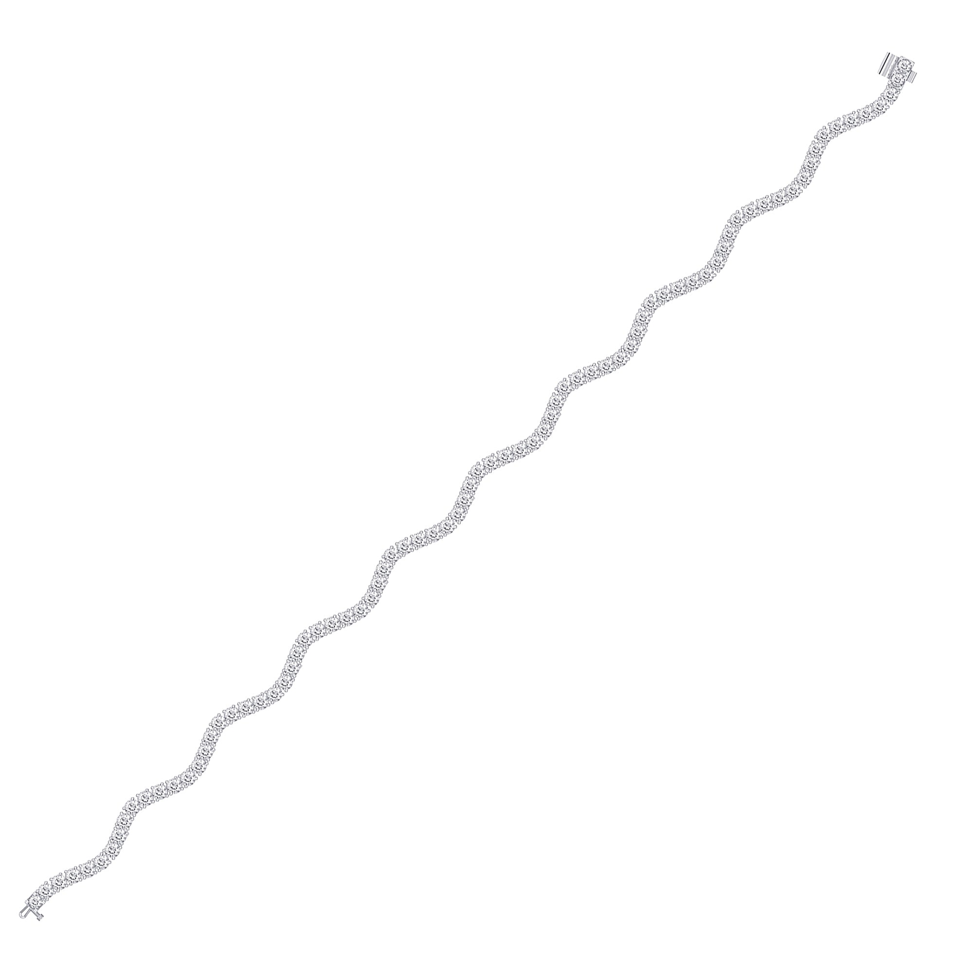 Moissanite studded Wavy 10K Gold Tennis Bracelet