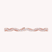 Moissanite studded Wavy 10K Gold Tennis Bracelet
