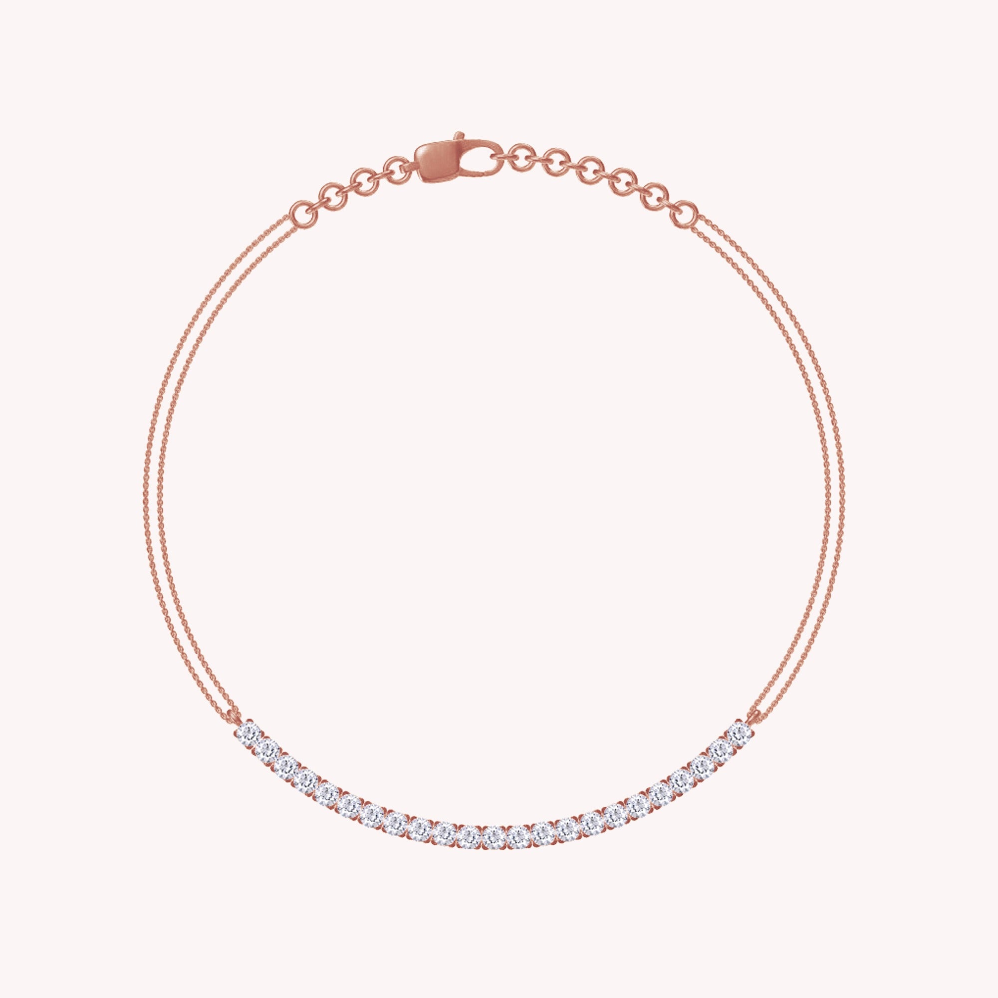 Tennis Link Chain Bracelet, 0.50 Carat Round Lab Grown Diamond