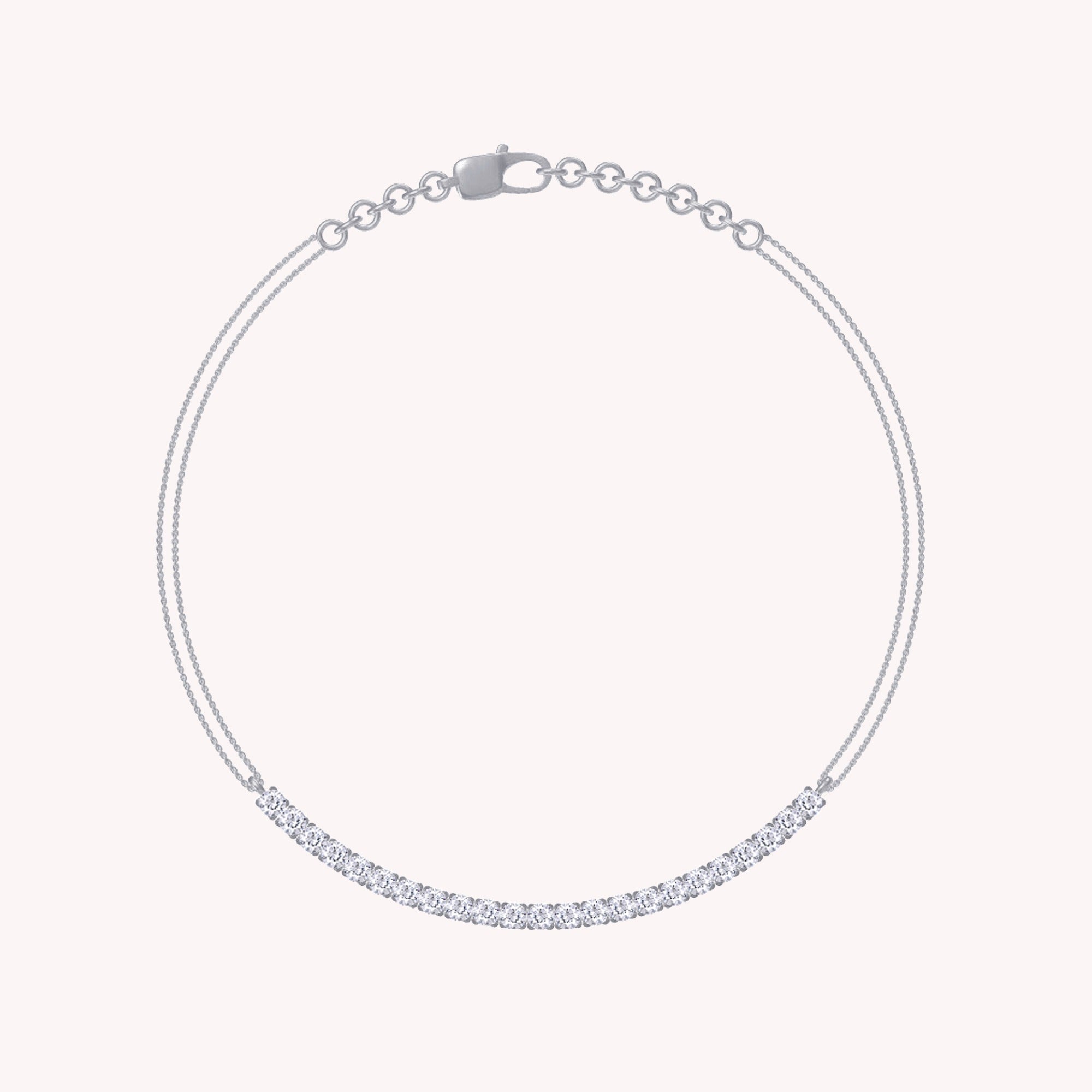Tennis Link Chain Bracelet, 0.50 Carat Round Lab Grown Diamond