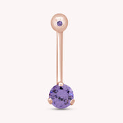 Internally Threaded Belly Button Navel Ring in 14K Gold Over Sterling Silver