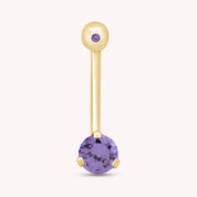 Internally Threaded Belly Button Navel Ring in 14K Gold Over Sterling Silver