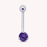 Internally Threaded Belly Button Navel Ring in 14K Gold Over Sterling Silver