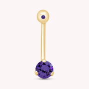 Internally Threaded Belly Button Navel Ring in 14K Gold Over Sterling Silver