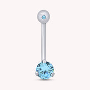 Internally Threaded Belly Button Navel Ring in 14K Gold Over Sterling Silver