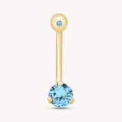 Internally Threaded Belly Button Navel Ring in 14K Gold Over Sterling Silver
