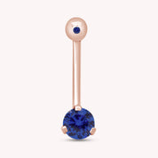 Internally Threaded Belly Button Navel Ring in 14K Gold Over Sterling Silver