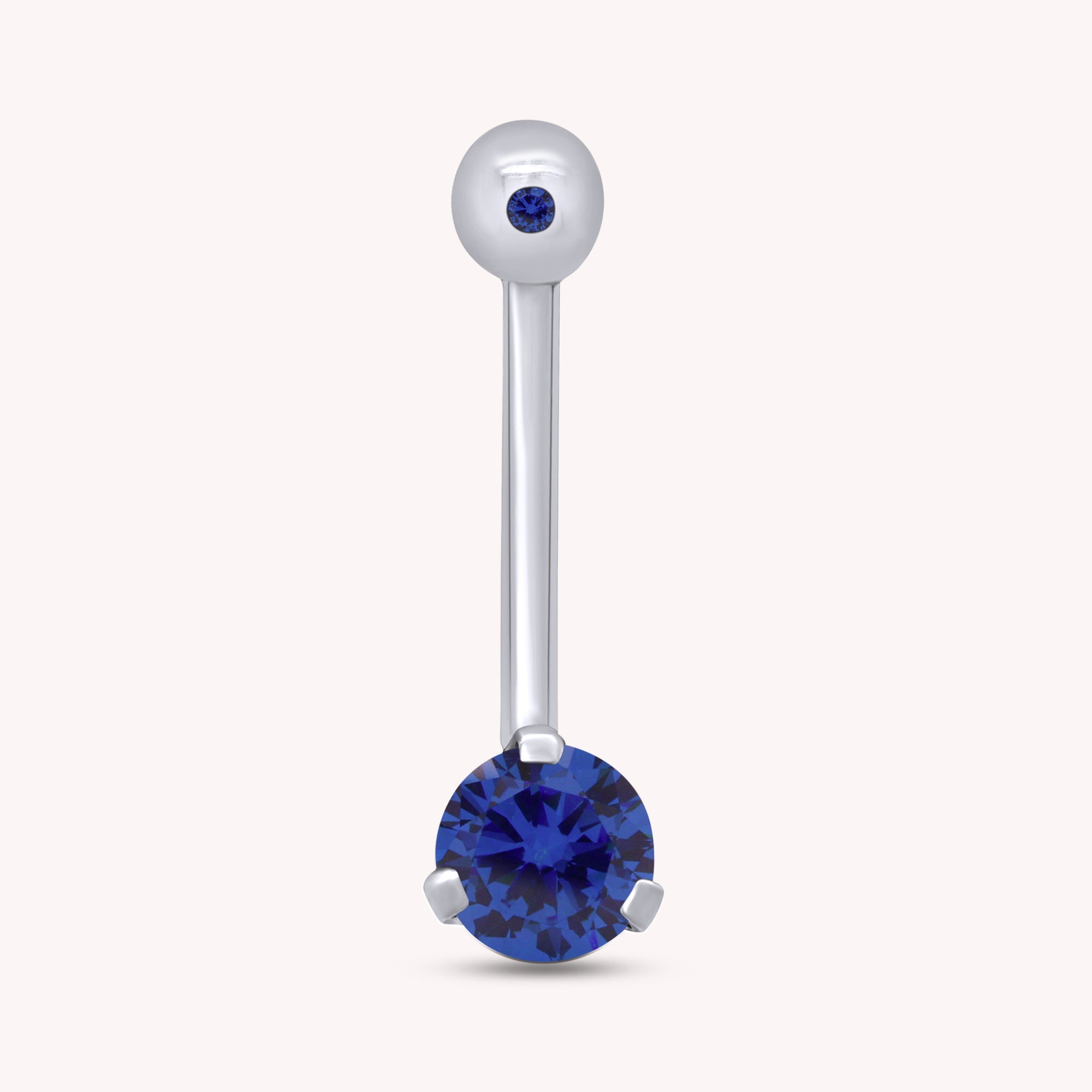 Internally Threaded Belly Button Navel Ring in 14K Gold Over Sterling Silver