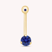 Internally Threaded Belly Button Navel Ring in 14K Gold Over Sterling Silver