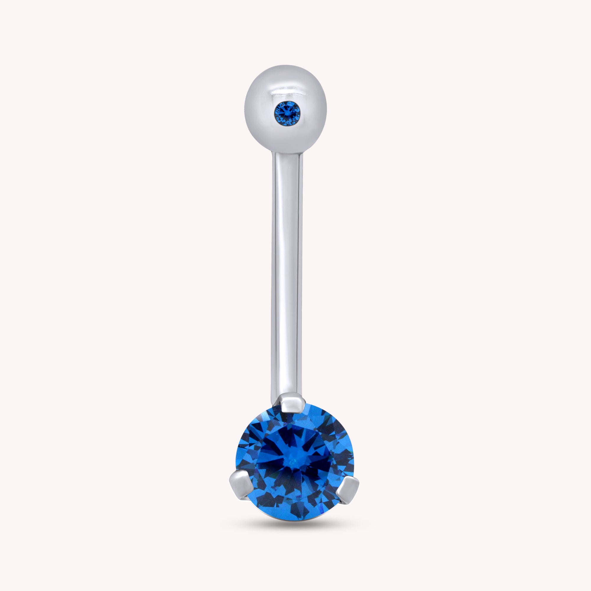 Internally Threaded Belly Button Navel Ring in 14K Gold Over Sterling Silver