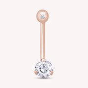 Internally Threaded Belly Button Navel Ring in 14K Gold Over Sterling Silver