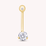 Internally Threaded Belly Button Navel Ring in 14K Gold Over Sterling Silver