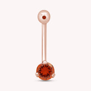 Internally Threaded Belly Button Navel Ring in 14K Gold Over Sterling Silver